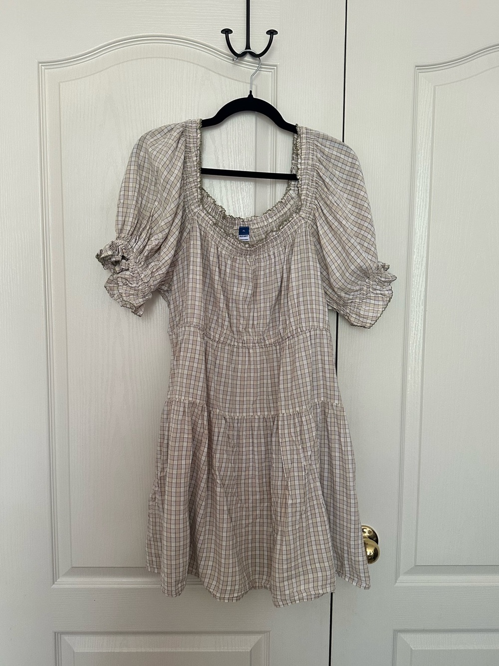 Old Navy Plaid Puff Sleeve Mini Dress